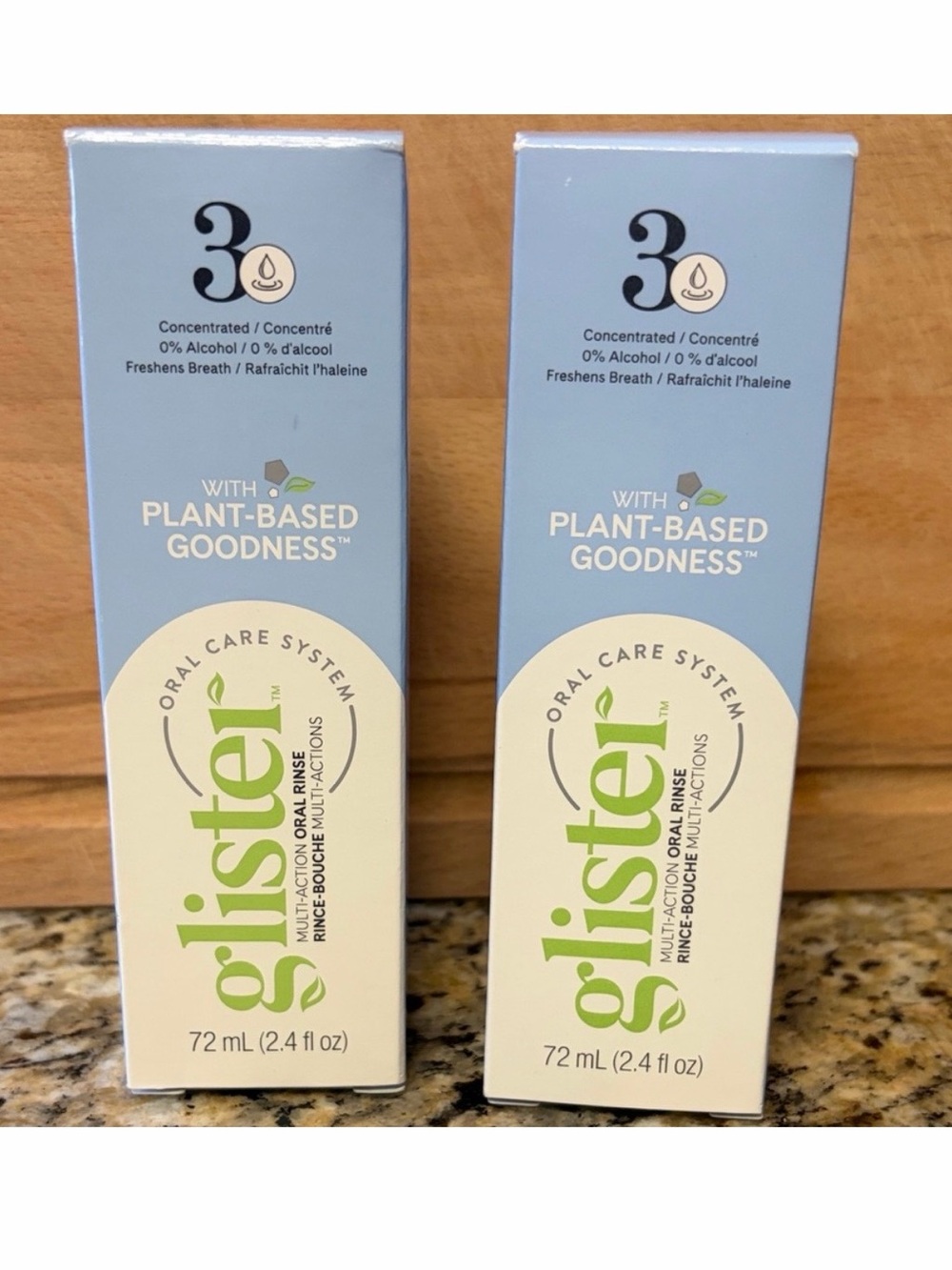 Glisten Plant-Based Oral Rinse – Blue & White 2PK
